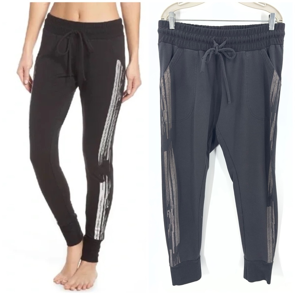 Free People Jogger Sweatpants Womens Size Medium Soft Lounge Sporty Stripe Leg